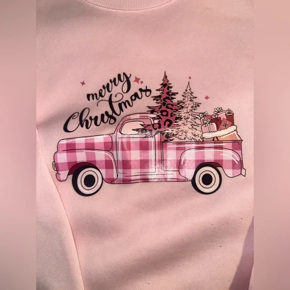 Pink Merry Christmas Sweatshirt - Picture 2 of 2